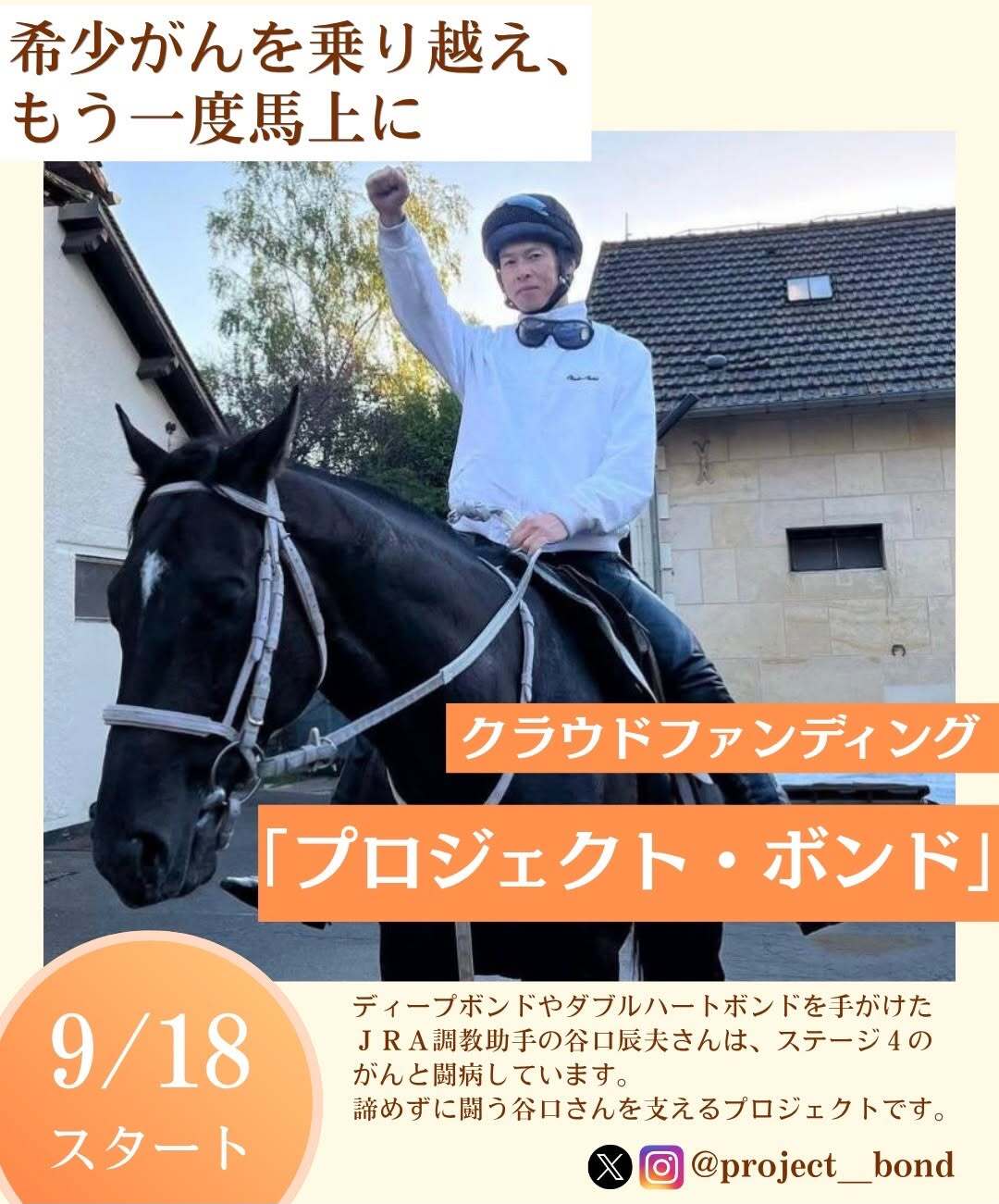 ディープボンドらを育てたJRA調教助手・谷口辰夫さんを応援の1枚目画像